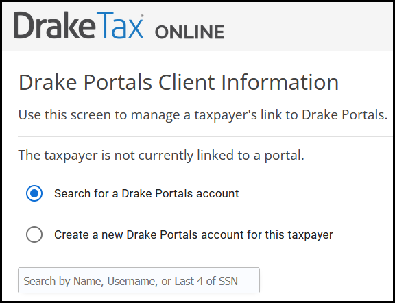 Search for a Drake Portals account